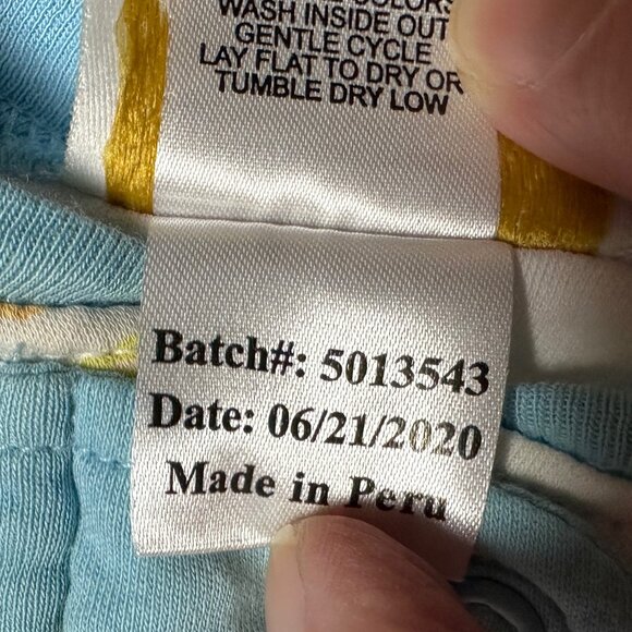 Beaufort Bonnet Onesie Geometrical Shapes Blue Yellow and Pink 6-12 Months - Picture 3 of 5